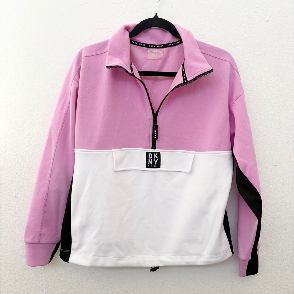 DKNY Sport Women's Colorblock Half-zip Pullover Top Size Small